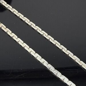 Vintage 1.8mm Serpentine Chain Necklace 15" Choker 925 Sterling Silver 3.9g READ